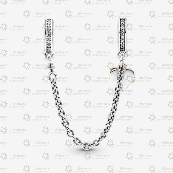 Pandora Family Heart Safety Chain Charm - Picture 2 of 3